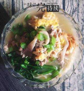 小油菜龙须面的做法