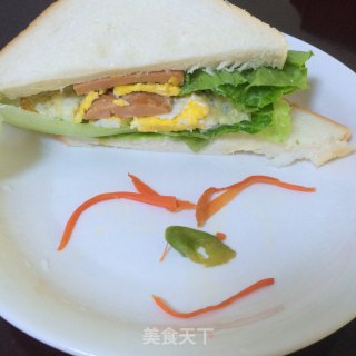 ‘’笑脸三明治‘’早餐正能量的做法