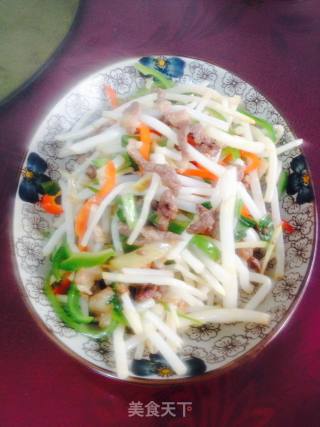羊肉丝炒银条的做法