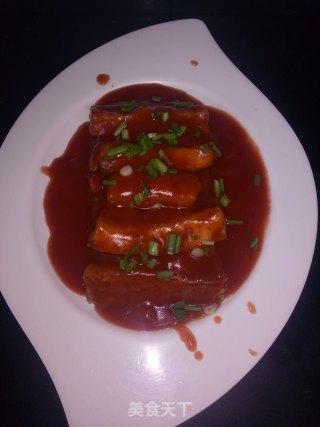 茄汁脆皮豆腐的做法