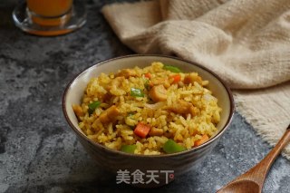 咖喱鸡丁炒饭的做法