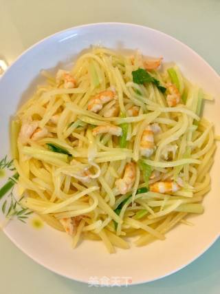 虾仁炒土豆丝的做法