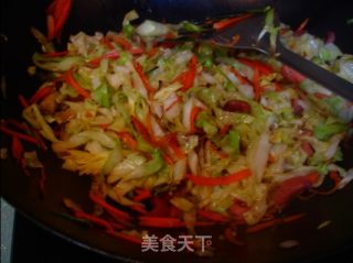 私家小炒包菜的做法步骤：2
