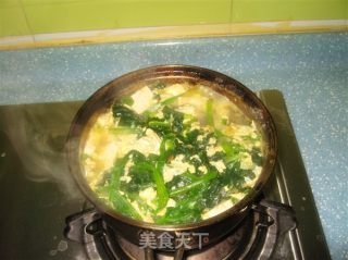 菠菜豆腐汤的做法步骤：2