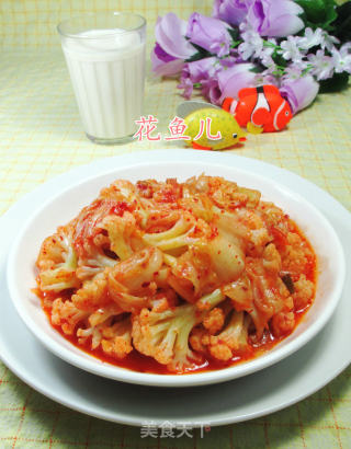 泡菜炒花菜的做法