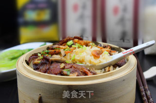 虾米腊肠蒸饭的做法