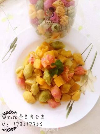 宝妈滢滢分享儿童辅食花样做法之蛋黄焗红薯海螺面