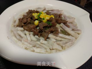 牛肉碎蒸芋丝的做法