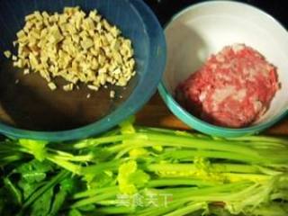 煮饺子不破皮的窍门--芹菜香干猪肉饺的做法步骤：5