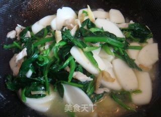菠菜炒年糕的做法步骤：3