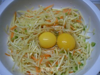 土豆丝鸡蛋煎饼的做法步骤：3