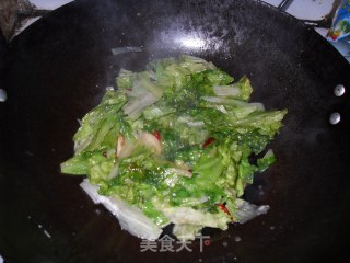 生菜鲜蘑炒粉的做法步骤：2