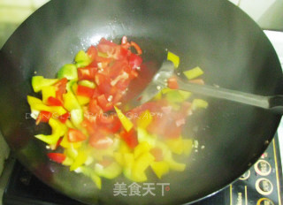 六六大顺——彩椒烩牛柳的做法步骤：2