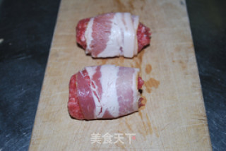 培根肉糜卷的做法步骤：2