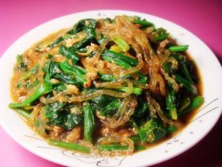 菠菜肉末炖粉条的做法步骤：2