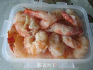 火龙果油条虾的做法步骤：2