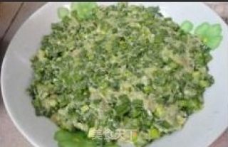 韭菜版——肉饼蒸蛋的做法步骤：2
