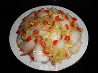 年菜之十一红红火火------椒香酸辣白菜的做法步骤：3