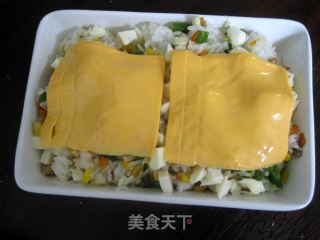 阳光晚餐——五彩虾仁焗饭的做法步骤：4