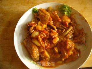 老少皆宜的---蒜香茄汁鸡的做法步骤：2