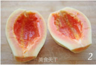 木瓜炖牛奶的做法步骤：2