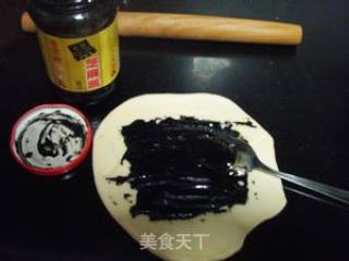 紫甘兰麻酱面包的做法步骤：2