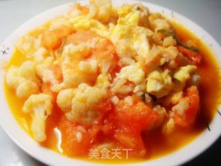 西红柿菜花炒鸡蛋的做法步骤：4