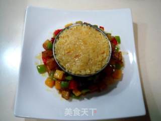 西式 “红花焖饭配蔬菜海鲜”的做法步骤：4