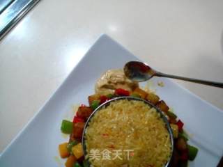 西式 “红花焖饭配蔬菜海鲜”的做法步骤：4