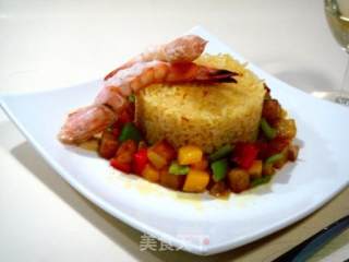西式 “红花焖饭配蔬菜海鲜”的做法步骤：4