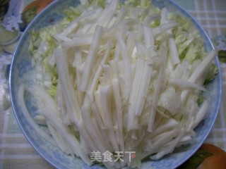 肉丝炒白菜海带——春季减肥菜的做法步骤：2