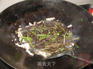 猪板根炒蕨菜的做法步骤：4