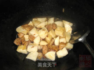 肉片炒沙葛的做法步骤：4
