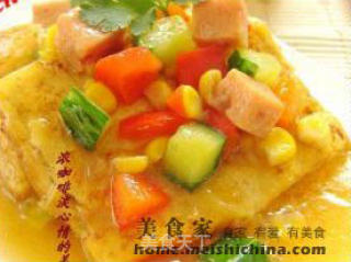 五彩煎豆腐的做法步骤：5