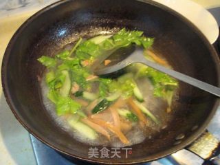 青瓜火腿手擀面的做法步骤：3