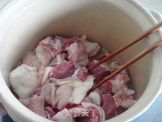 白萝卜炖羊肉的做法步骤：3