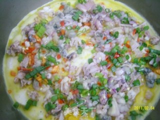 【杂蔬海鲜煎饼】的做法步骤：2