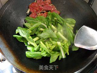腊肠白菜苔的做法步骤：5