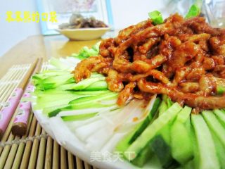 面皮卷肉丝的做法步骤：2