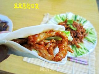面皮卷肉丝的做法步骤：2