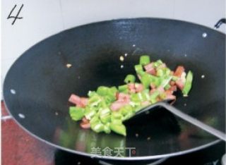 火腿炒四季豆的做法步骤：3