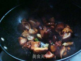 香菇苔菜炒肉的做法步骤：4