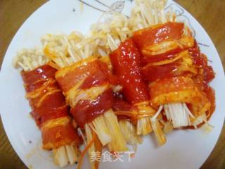 蒜香金针菇五花肉卷的做法步骤：5