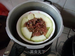 火腿蒸冬瓜的做法步骤：2