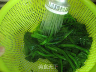 菠菜肉松粥的做法步骤：2