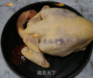 玫瑰露蒸鸡的做法步骤：2