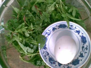 菊花脑鸭蛋汤的做法步骤：2
