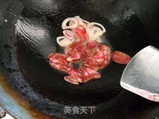 腊肠青菜炒面的做法步骤：4