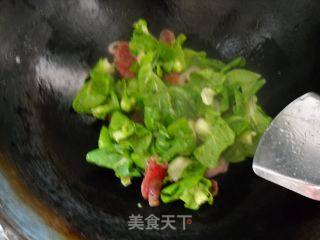 腊肠青菜炒面的做法步骤：4
