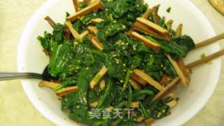 豆干拌菠菜的做法步骤：2